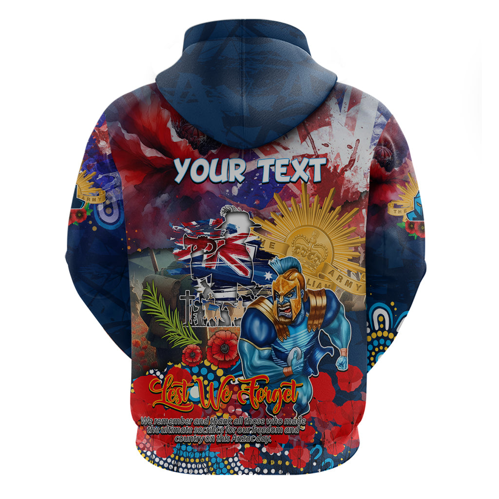 Personalised Australia Rugby Titans ANZAC Hoodie Gold Coast Scratch Style