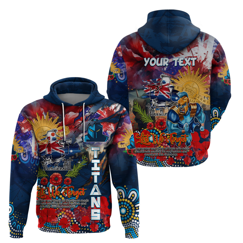 Personalised Australia Rugby Titans ANZAC Hoodie Gold Coast Scratch Style