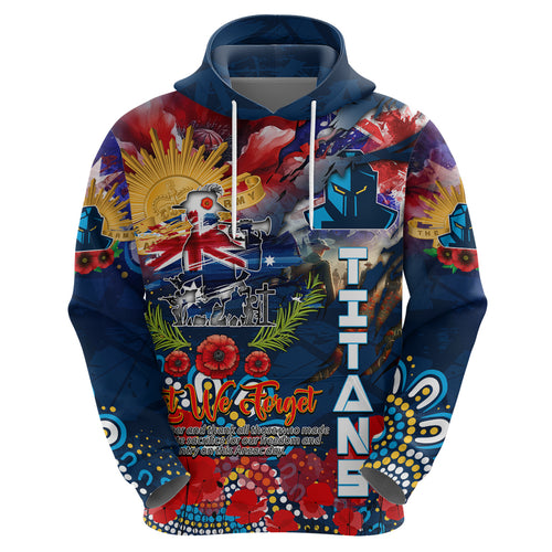 Personalised Australia Rugby Titans ANZAC Hoodie Gold Coast Scratch Style
