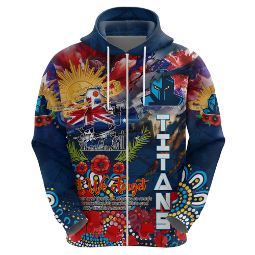 Personalised Australia Rugby Titans ANZAC Hoodie Gold Coast Scratch Style