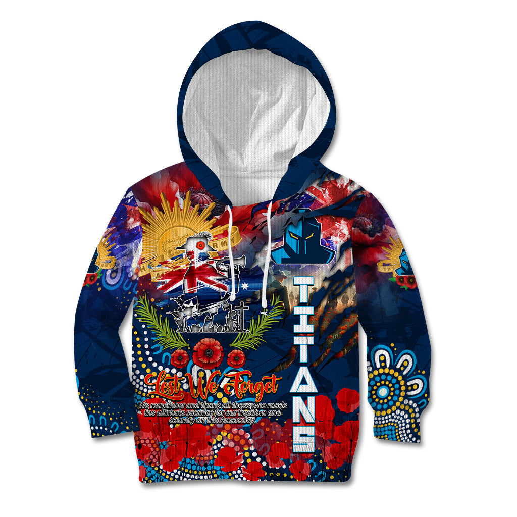 Personalised Australia Rugby Titans ANZAC Kid Hoodie Gold Coast Scratch Style