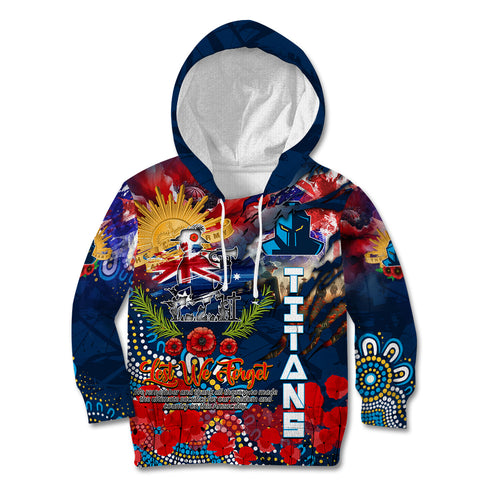 Personalised Australia Rugby Titans ANZAC Kid Hoodie Gold Coast Scratch Style