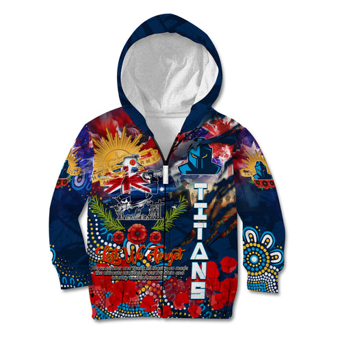 Personalised Australia Rugby Titans ANZAC Kid Hoodie Gold Coast Scratch Style
