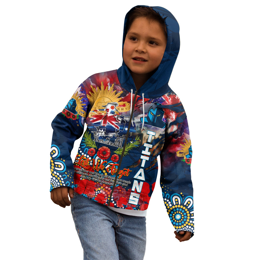 Personalised Australia Rugby Titans ANZAC Kid Hoodie Gold Coast Scratch Style