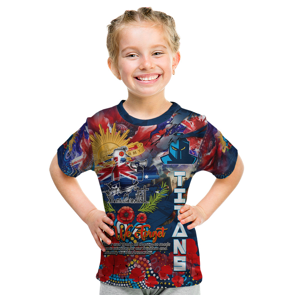 Personalised Australia Rugby Titans ANZAC Kid T Shirt Gold Coast Scratch Style