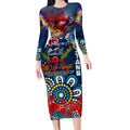 Personalised Australia Rugby Titans ANZAC Long Sleeve Bodycon Dress Gold Coast Scratch Style