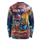 Personalised Australia Rugby Titans ANZAC Long Sleeve Shirt Gold Coast Scratch Style