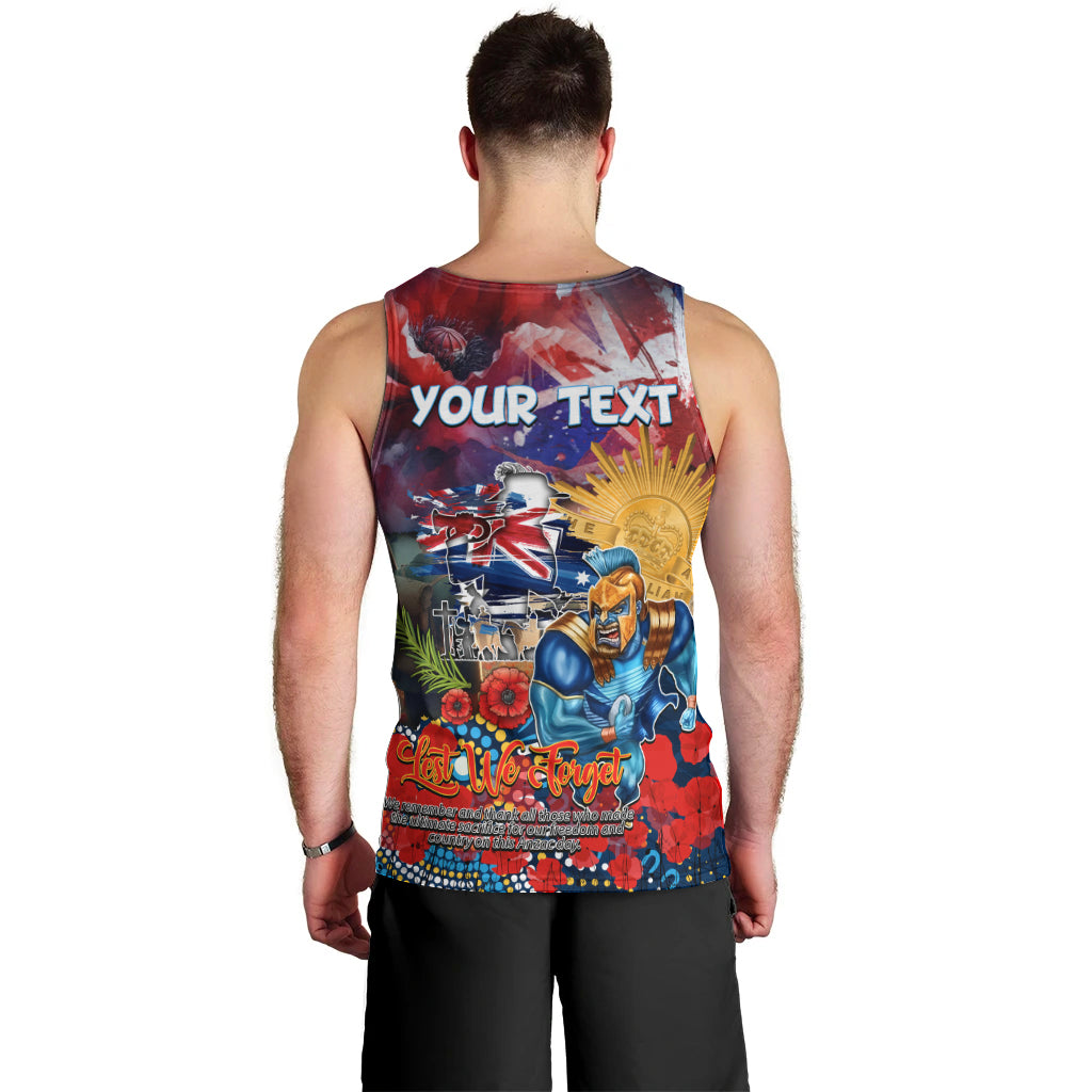 Personalised Australia Rugby Titans ANZAC Men Tank Top Gold Coast Scratch Style
