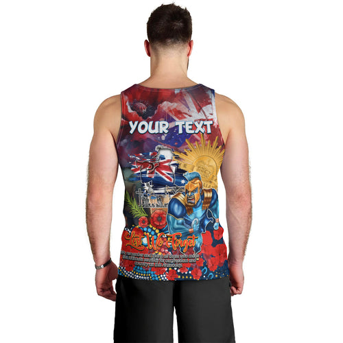 Personalised Australia Rugby Titans ANZAC Men Tank Top Gold Coast Scratch Style