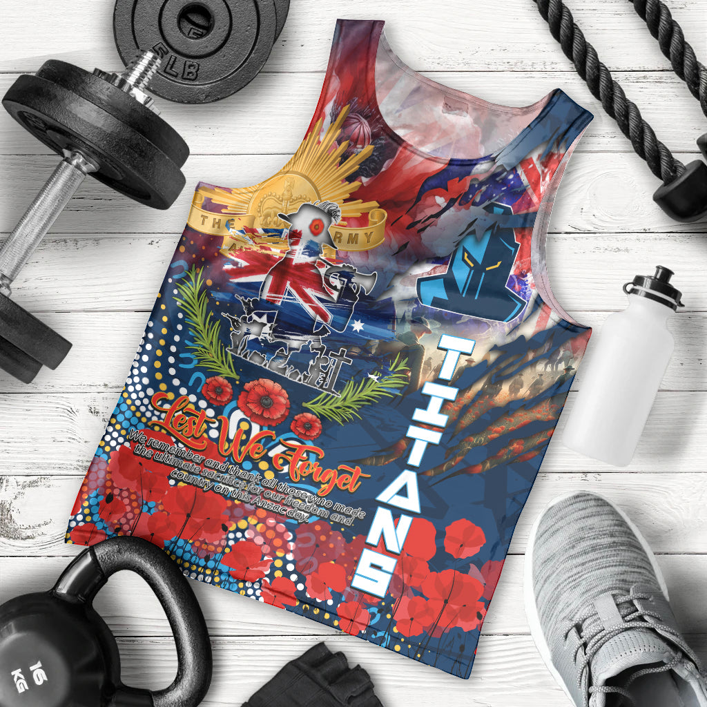 Personalised Australia Rugby Titans ANZAC Men Tank Top Gold Coast Scratch Style