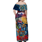 Personalised Australia Rugby Titans ANZAC Off Shoulder Maxi Dress Gold Coast Scratch Style