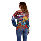 Personalised Australia Rugby Titans ANZAC Off Shoulder Sweater Gold Coast Scratch Style