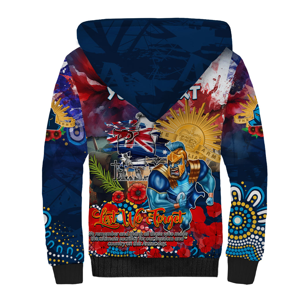 Personalised Australia Rugby Titans ANZAC Sherpa Hoodie Gold Coast Scratch Style