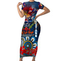 Personalised Australia Rugby Titans ANZAC Short Sleeve Bodycon Dress Gold Coast Scratch Style