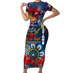 Personalised Australia Rugby Titans ANZAC Short Sleeve Bodycon Dress Gold Coast Scratch Style