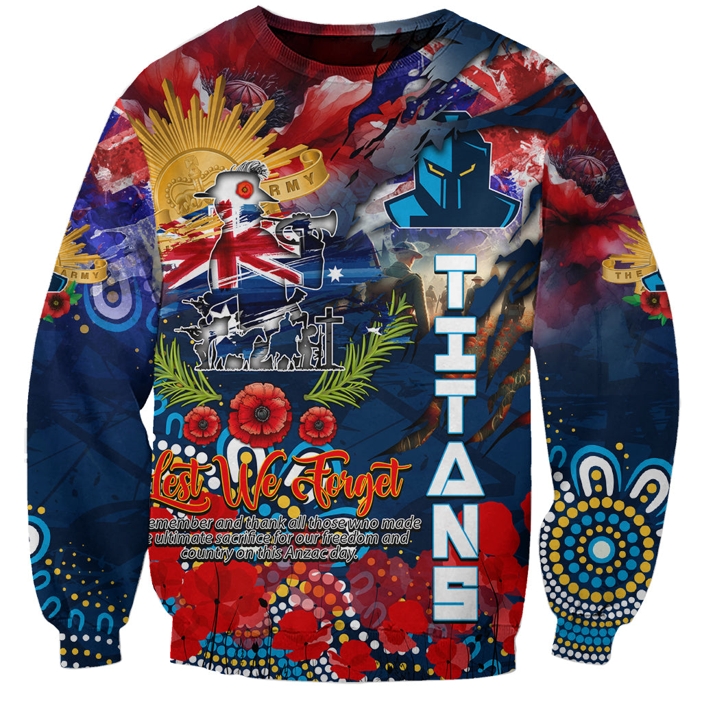 Personalised Australia Rugby Titans ANZAC Sweatshirt Gold Coast Scratch Style