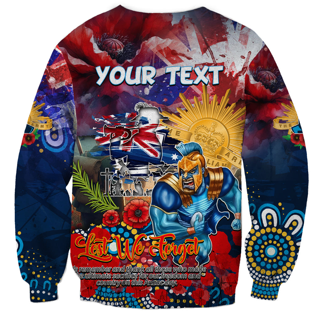 Personalised Australia Rugby Titans ANZAC Sweatshirt Gold Coast Scratch Style