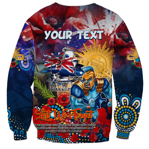 Personalised Australia Rugby Titans ANZAC Sweatshirt Gold Coast Scratch Style