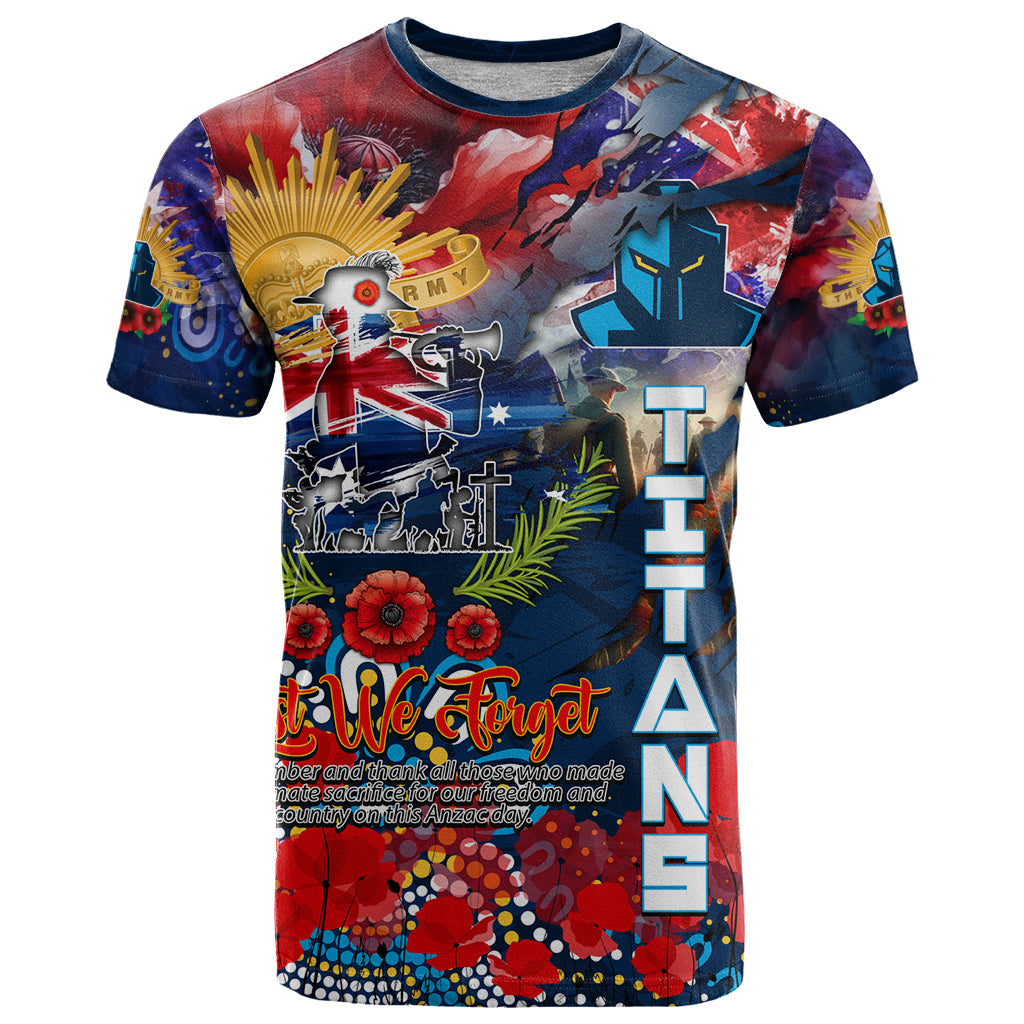 Personalised Australia Rugby Titans ANZAC T Shirt Gold Coast Scratch Style