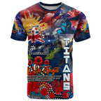 Personalised Australia Rugby Titans ANZAC T Shirt Gold Coast Scratch Style