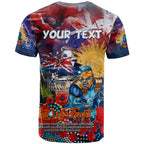 Personalised Australia Rugby Titans ANZAC T Shirt Gold Coast Scratch Style