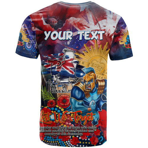 Personalised Australia Rugby Titans ANZAC T Shirt Gold Coast Scratch Style