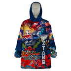 Personalised Australia Rugby Titans ANZAC Wearable Blanket Hoodie Gold Coast Scratch Style