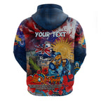 Personalised Australia Rugby Titans ANZAC Zip Hoodie Gold Coast Scratch Style