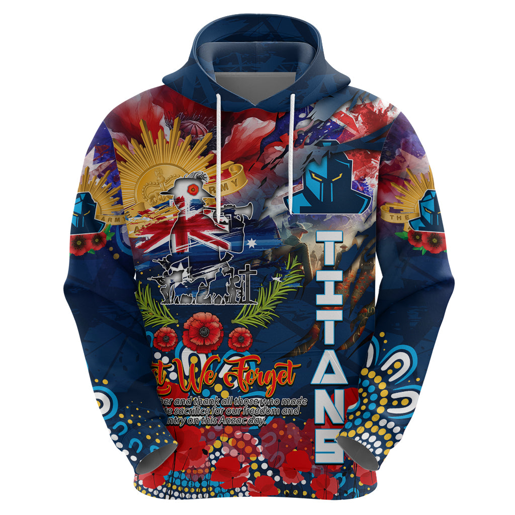 Personalised Australia Rugby Titans ANZAC Zip Hoodie Gold Coast Scratch Style