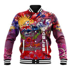 Personalised Australia Rugby Sea Eagles ANZAC Baseball Jacket Manly-Warringah Scratch Style
