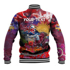 Personalised Australia Rugby Sea Eagles ANZAC Baseball Jacket Manly-Warringah Scratch Style