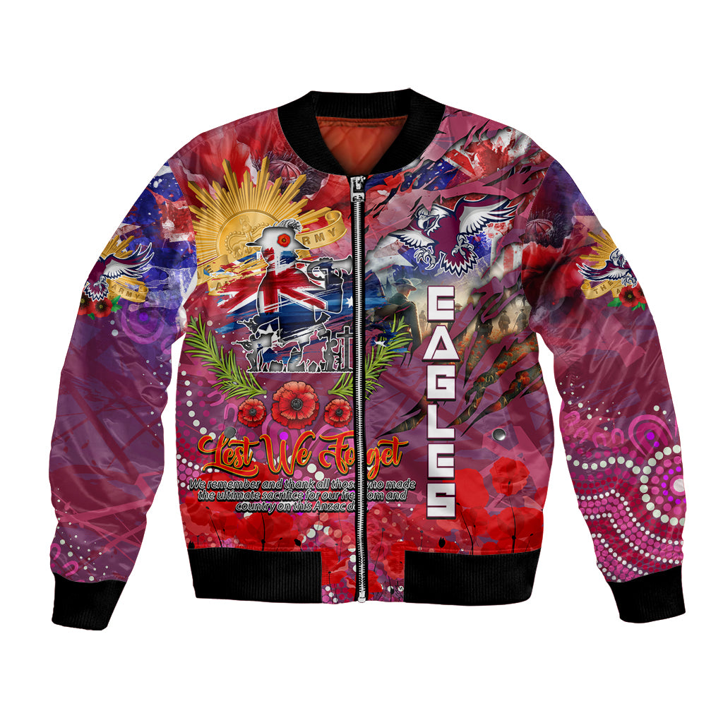 Personalised Australia Rugby Sea Eagles ANZAC Bomber Jacket Manly-Warringah Scratch Style