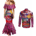 Personalised Australia Rugby Sea Eagles ANZAC Couples Matching Mermaid Dress and Long Sleeve Button Shirt Manly-Warringah Scratch Style
