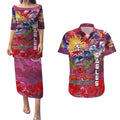 Personalised Australia Rugby Sea Eagles ANZAC Couples Matching Puletasi and Hawaiian Shirt Manly-Warringah Scratch Style