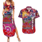 Personalised Australia Rugby Sea Eagles ANZAC Couples Matching Summer Maxi Dress and Hawaiian Shirt Manly-Warringah Scratch Style