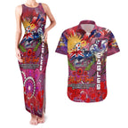 Personalised Australia Rugby Sea Eagles ANZAC Couples Matching Tank Maxi Dress and Hawaiian Shirt Manly-Warringah Scratch Style