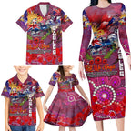 Personalised Australia Rugby Sea Eagles ANZAC Family Matching Long Sleeve Bodycon Dress and Hawaiian Shirt Manly-Warringah Scratch Style