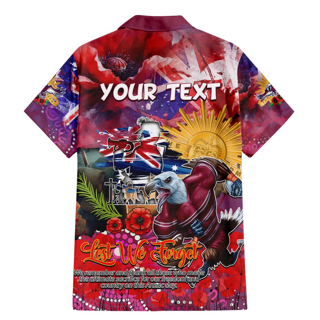 Personalised Australia Rugby Sea Eagles ANZAC Family Matching Mermaid Dress and Hawaiian Shirt Manly-Warringah Scratch Style