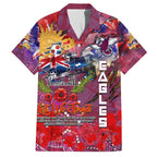 Personalised Australia Rugby Sea Eagles ANZAC Family Matching Off The Shoulder Long Sleeve Dress and Hawaiian Shirt Manly-Warringah Scratch Style