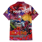 Personalised Australia Rugby Sea Eagles ANZAC Family Matching Off The Shoulder Long Sleeve Dress and Hawaiian Shirt Manly-Warringah Scratch Style