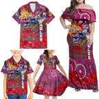 Personalised Australia Rugby Sea Eagles ANZAC Family Matching Off Shoulder Maxi Dress and Hawaiian Shirt Manly-Warringah Scratch Style