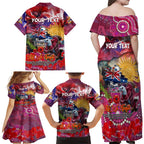 Personalised Australia Rugby Sea Eagles ANZAC Family Matching Off Shoulder Maxi Dress and Hawaiian Shirt Manly-Warringah Scratch Style