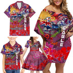 Personalised Australia Rugby Sea Eagles ANZAC Family Matching Off Shoulder Short Dress and Hawaiian Shirt Manly-Warringah Scratch Style