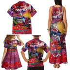 Personalised Australia Rugby Sea Eagles ANZAC Family Matching Tank Maxi Dress and Hawaiian Shirt Manly-Warringah Scratch Style
