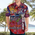 Personalised Australia Rugby Sea Eagles ANZAC Hawaiian Shirt Manly-Warringah Scratch Style