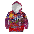 Personalised Australia Rugby Sea Eagles ANZAC Kid Hoodie Manly-Warringah Scratch Style