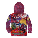 Personalised Australia Rugby Sea Eagles ANZAC Kid Hoodie Manly-Warringah Scratch Style
