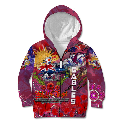 Personalised Australia Rugby Sea Eagles ANZAC Kid Hoodie Manly-Warringah Scratch Style