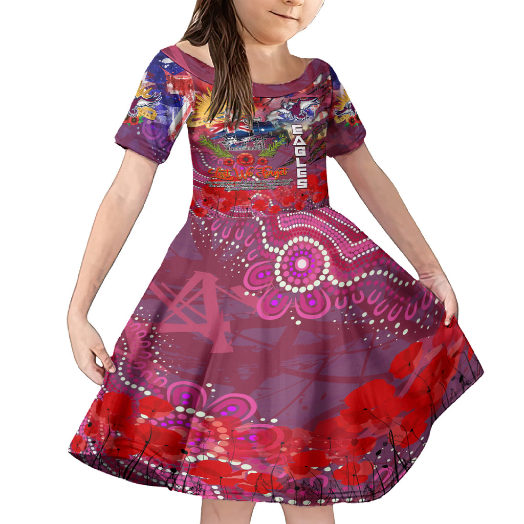 Personalised Australia Rugby Sea Eagles ANZAC Kid Short Sleeve Dress Manly-Warringah Scratch Style