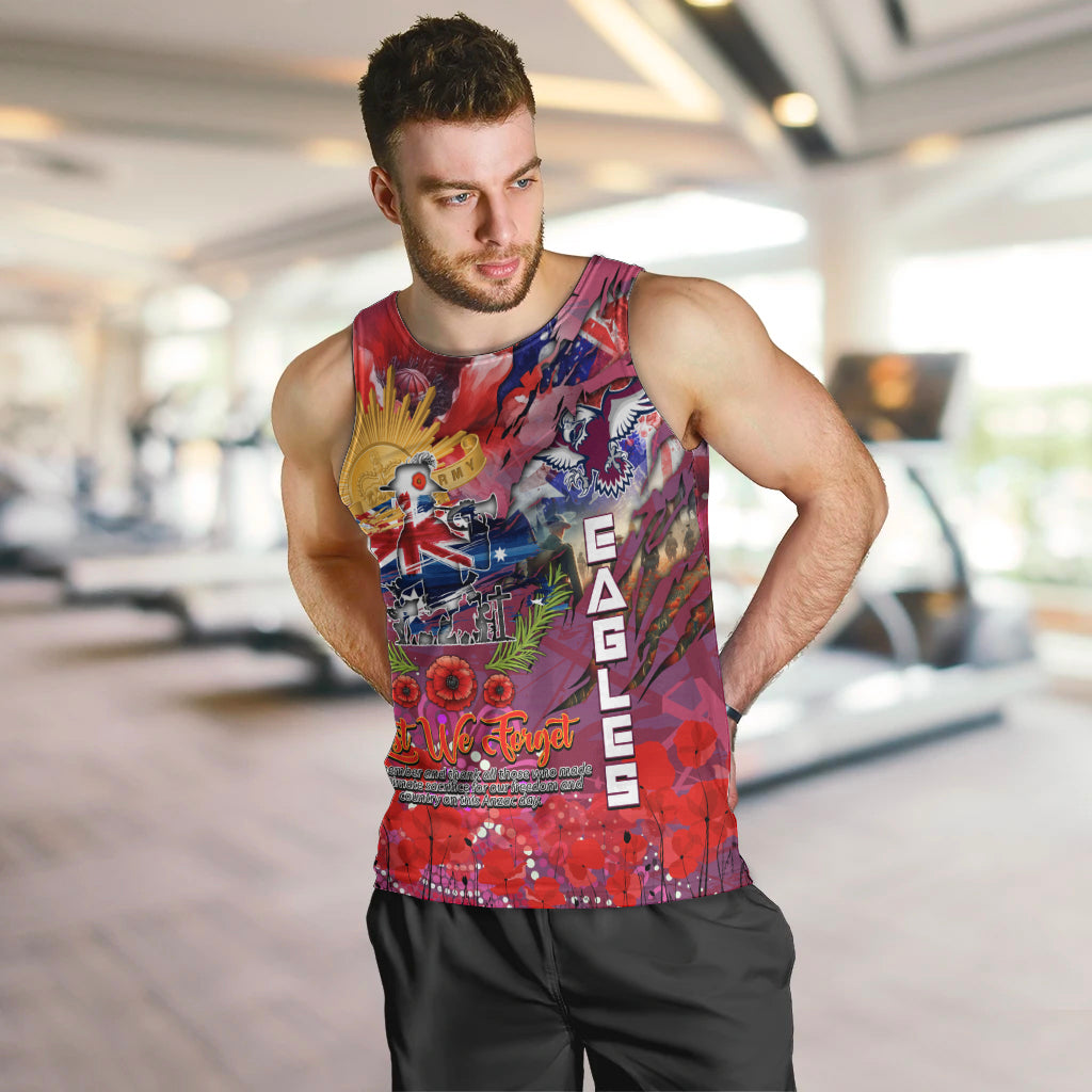 Personalised Australia Rugby Sea Eagles ANZAC Men Tank Top Manly-Warringah Scratch Style
